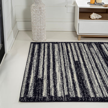 Khalil Modern Berber Stripe Area Rug